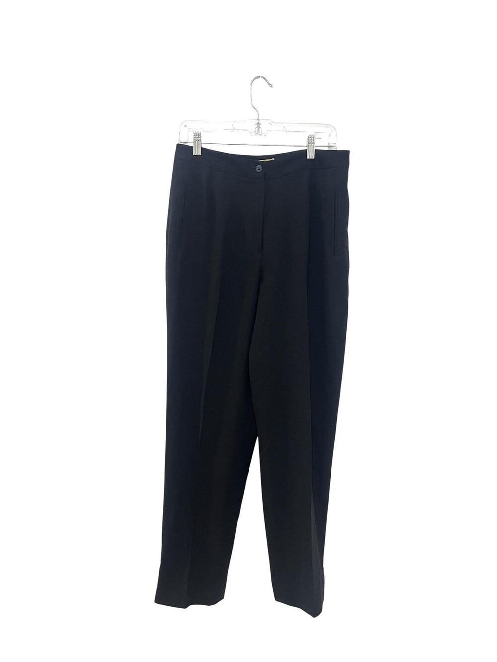 VTG Donna Karan Signature Dress Pants Womens 12 Black 100%Wool Imported Fabric